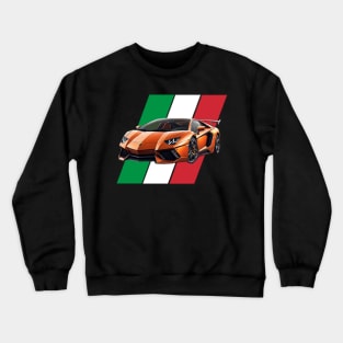 Lamborghini Aventador with Italy flag Crewneck Sweatshirt